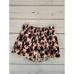 Miss Me Womens Pink Palm trees Printed Mid Rise Casual Shorts Size‎ Medium NWT
